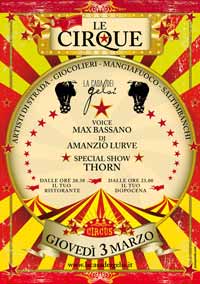 Giovedì grasso a bassano, serata a tema le cirque 