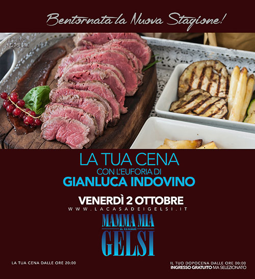 Mamma Mia Gelsi cena e musica 2 ottobre