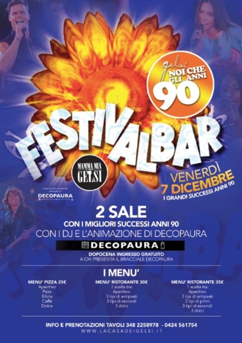Festa anni 90 Festivalbar ai Gelsi con Decopaura -